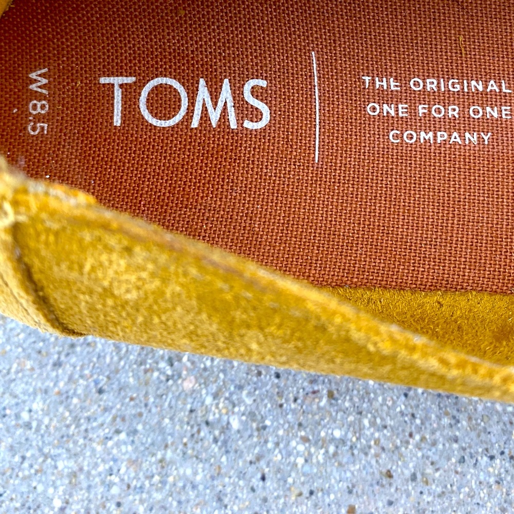 TOMS Women's Palma Platform espadrilles loafers slip on flats yellow suede 8.5 - Picture 10 of 12